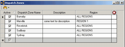 zones dispatch entry screen buttons jump client within head office user