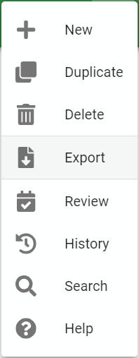 report edit form menu