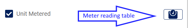 Work order unit meter reading button