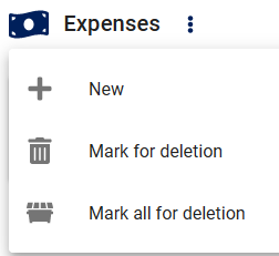 Work order item expense context menu