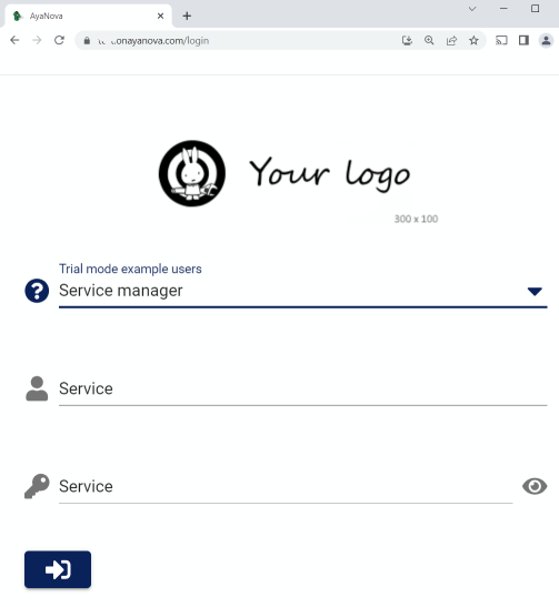 login as service manager