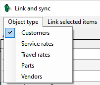link menu object type