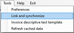 link and sync menu option